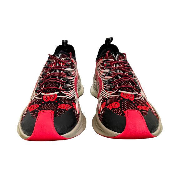GUCCI Men's GG Run Sneakers Technical Knit 680900 Red Black Gray Sz 11 US 11.5 - Picture 8 of 16